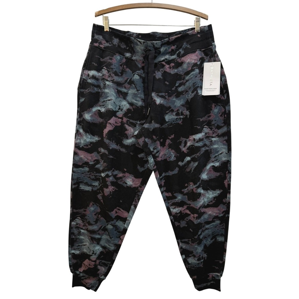 Athleta Balance Printed Jogger Plush Nirvana Camo Black Purple 1X NWT